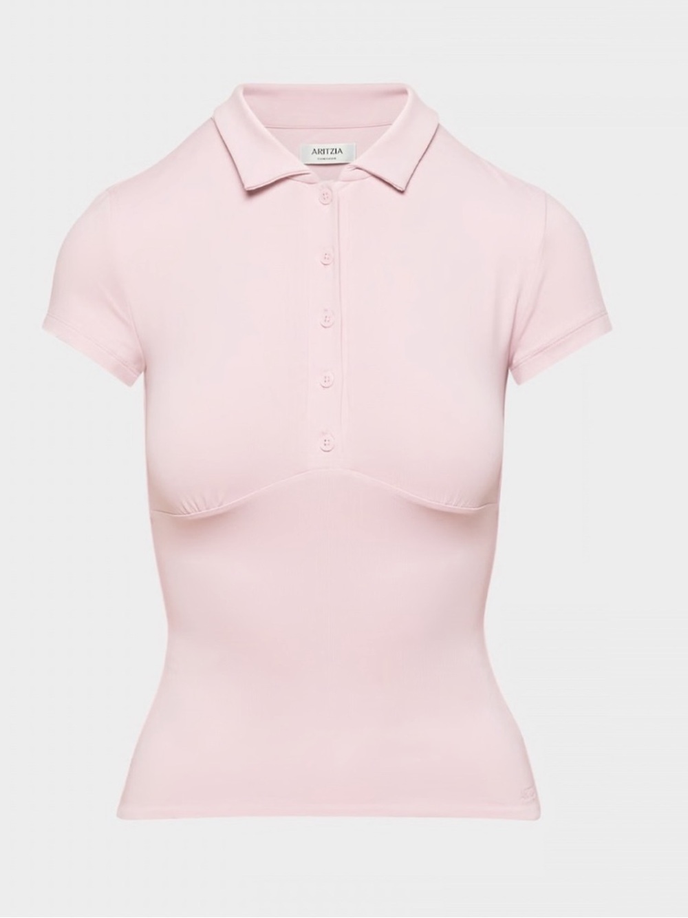 Aritzia Short Sleeve Polo Top in Pale Pink
